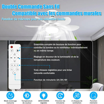 LuminAir® - Ventilateur de plafond avec Lumière LED Réglables