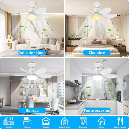 LuminAir® - Ventilateur de plafond avec Lumière LED Réglables