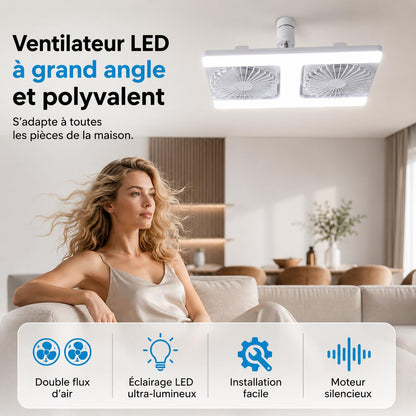 AéroLED® - Ventilateur de Plafond à Double Tête avec LED