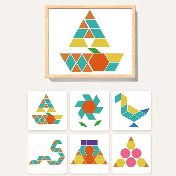 MagikBlocs® - Puzzle Magnétique en Bois (180 Pièces Géométriques)